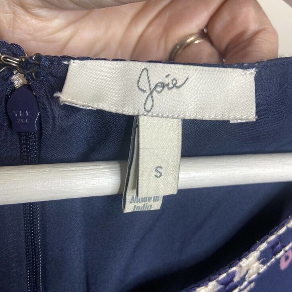Joie Kayture Embroidered Silk Navy Romper S - Picture 11 of 11